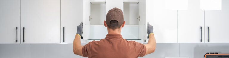 cabinet contractor installing cabinets